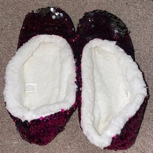pink confetti slippers